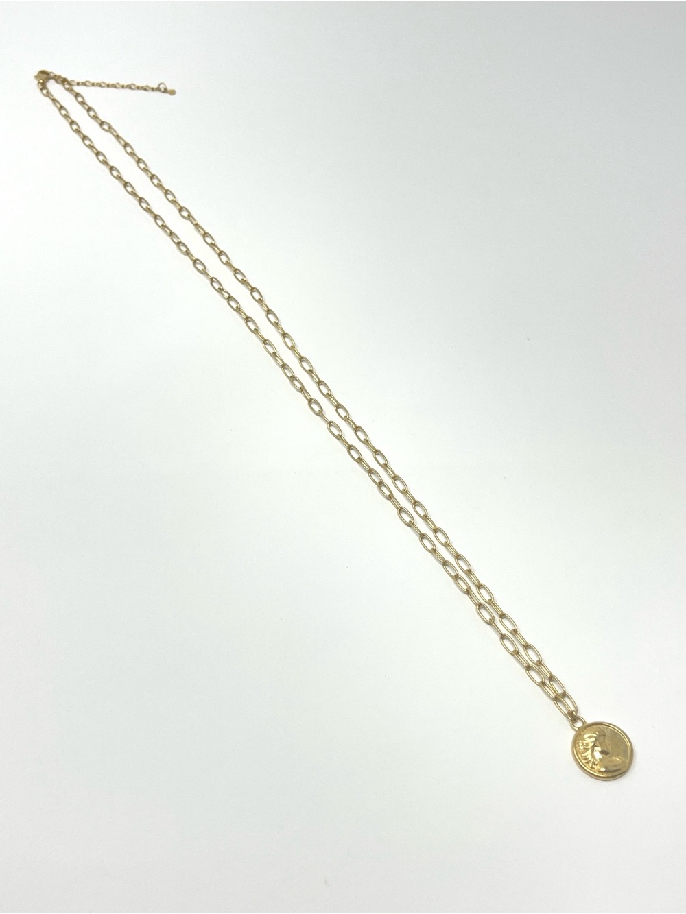 New Anthropologie x Tai Gold Link Coin Pendant Necklace - Picture 2 of 5